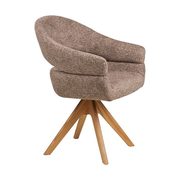 Hnědé čalouněné jídelní křeslo s područkami Dover – House Nordic-image-3