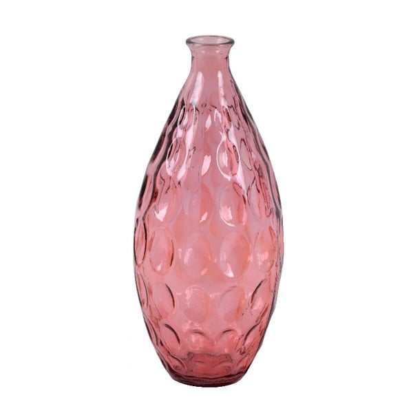 Růžová skleněná váza z recyklovaného skla Ego Dekor Dune, výška 38 cm