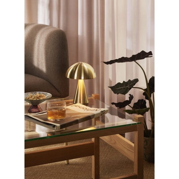 LED stmívatelná stolní lampa ve zlaté barvě (výška 20 cm) Mush – Hübsch-image-1