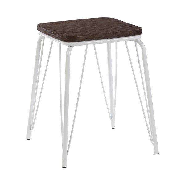 Bílá/v tmavě přírodní barvě stolička z jilmového dřeva District – Premier Housewares