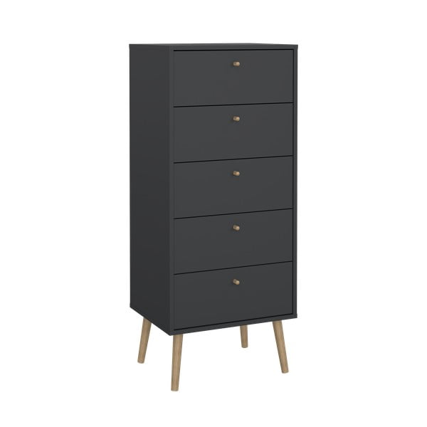 Antracitová vysoká komoda 50x120 cm Bodo – Tvilum-image-2