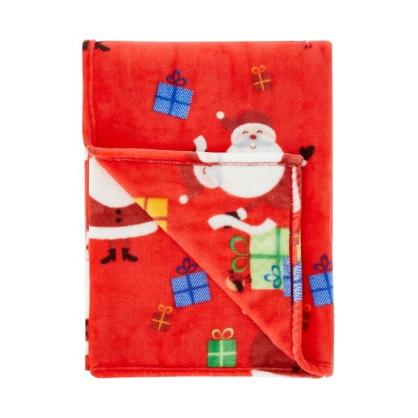 Červená dětská deka 170x130 cm Santa's Christmas Presents - Catherine Lansfield