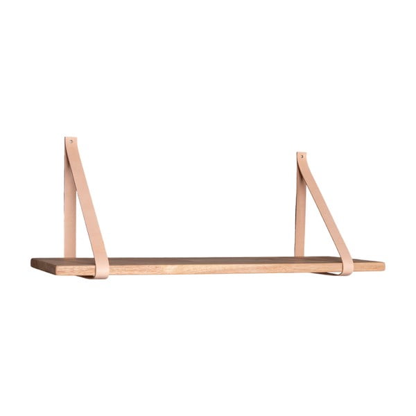 Dřevěná police s koženými úchytkami House Nordic Forno, 80 x 20 cm-image-1
