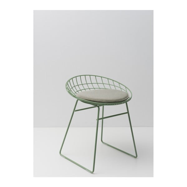 Zelená drátěná stolička s podsedákem Pastoe, 46 cm
