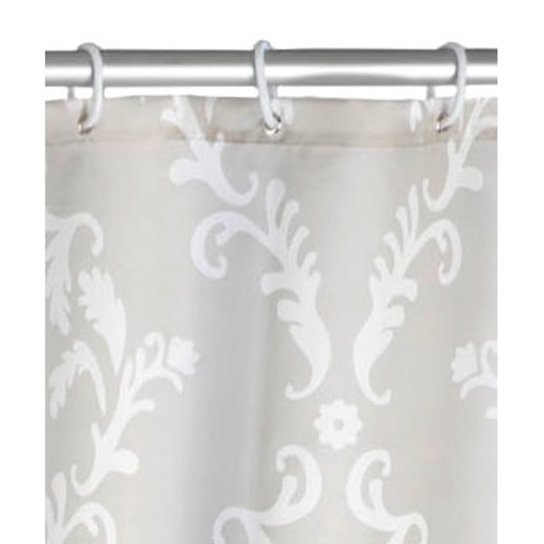 Šedý sprchový závěs s protiplísňovou povrchovou úpravou Wenko Baroque, 180 x 200 cm-image-2