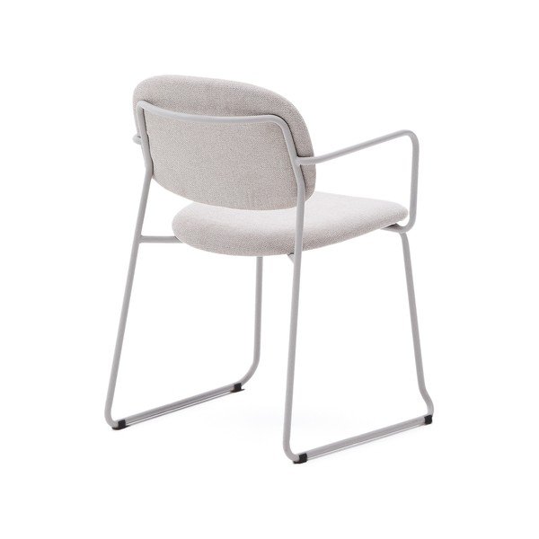 Béžová kovová jídelní židle s područkami Meli – Kave Home-image-4