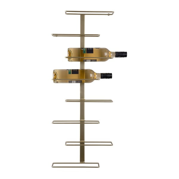 Nástěnný kovový regál na víno ve zlaté barvě počet lahví 8  Float  – PT LIVING-image-2