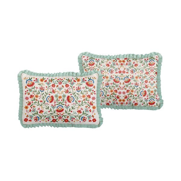 Polštář s příměsí lnu Little Nice Things Mexican Flowers, 50 x 35 cm