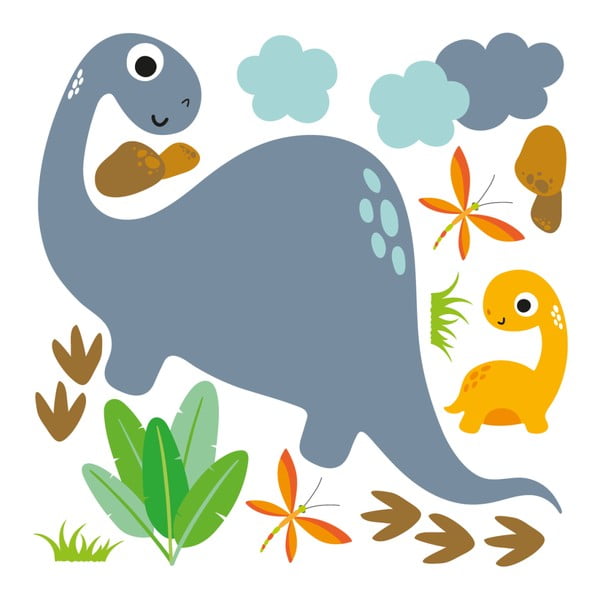 Nástěnné dětské samolepky Ambiance Cute Dinosaurus Stickers