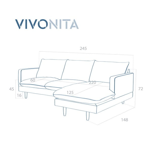 Světle béžová pohovka Vivonita Lovis, pravý roh-image-1