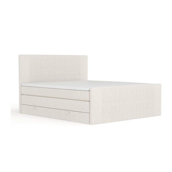 Béžová boxspring postel s úložným prostorem 180x200 cm Bergamo – Maison de Rêve