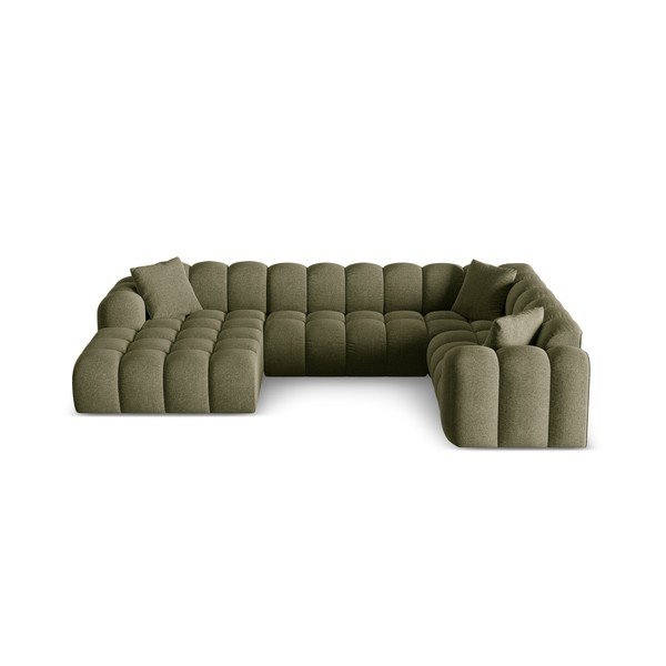 Zelená žinylková rohová pohovka (pravý roh/do "U") Treno – Cosmopolitan Design