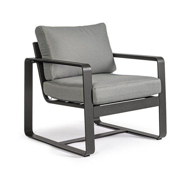 Šedé kovové zahradní křeslo Merrigan   – Bizzotto