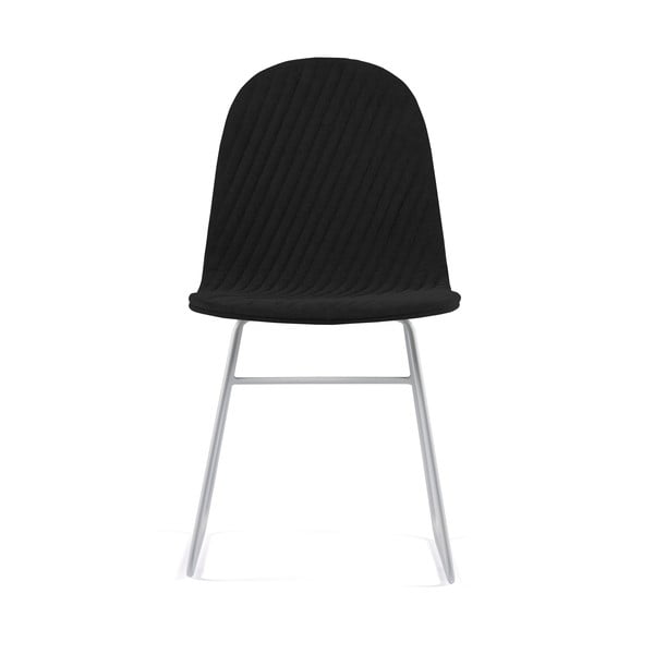 Černá židle s kovovými nohami Iker Mannequin V Stripe