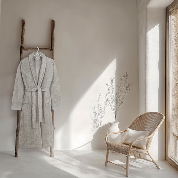 Šedý bavlněný župan velikost XL/XXL Terry – HIP-image-1