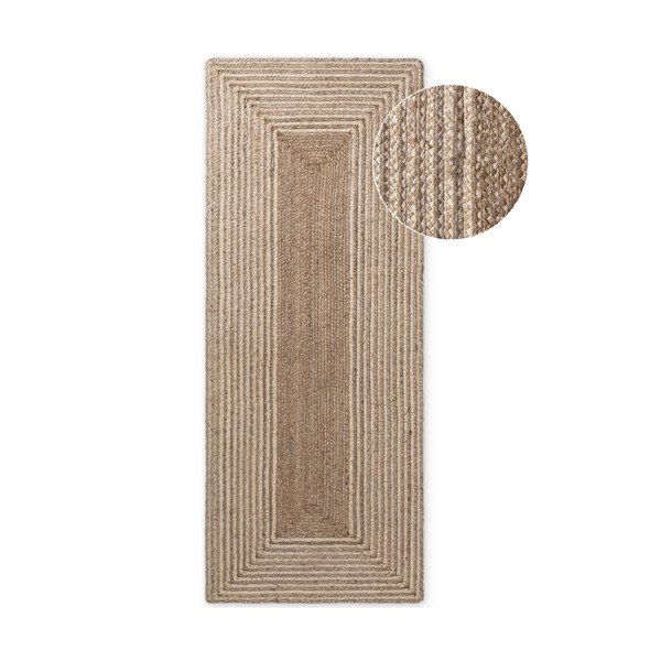 Oboustranný/ručně tkaný jutový běhoun ve světle přírodní barvě/v tmavě přírodní barvě 80x300 cm Juno – Hanse Home