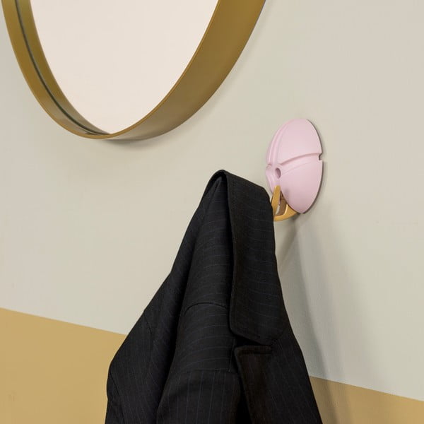 Světle růžový/ve zlaté barvě nástěnný plastový háček Tick – Spinder Design-image-3