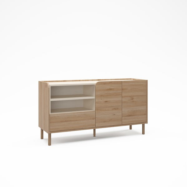 Komoda v dekoru dubu v přírodní barvě 141x75,5x44 cm Monza – Marckeric-image-3