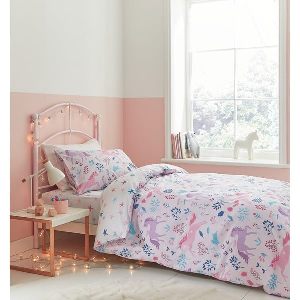 Dětské bavlněné prostěradlo Bianca Woodland Unicorn, 135 x 190 cm-image-2