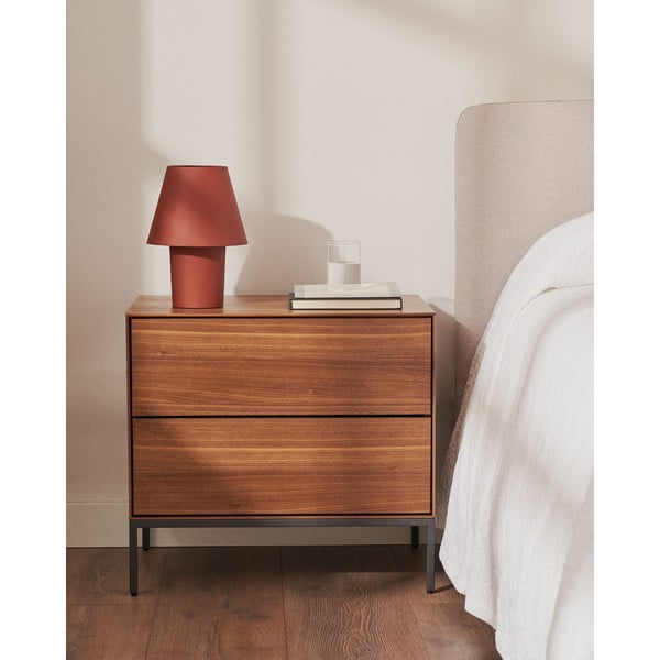 Noční stolek v dekoru ořechu v přírodní barvě Vedrana – Kave Home-image-1