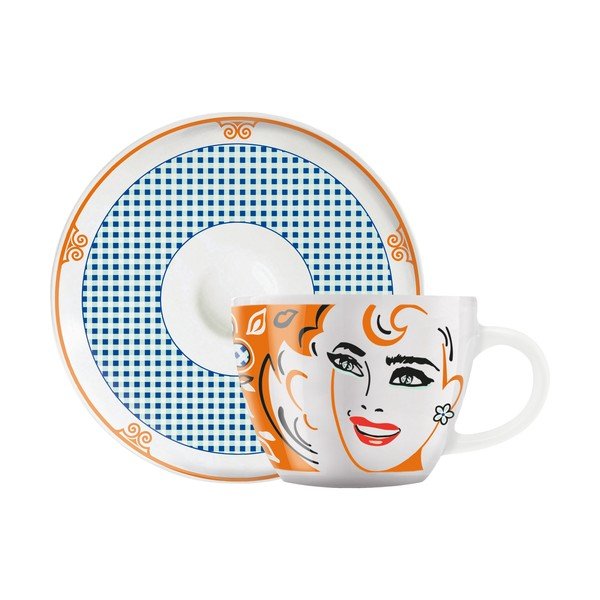 Set porcelánového šálku a podšálku na espresso Ritzenhoff Michal Shalev, 8 cl