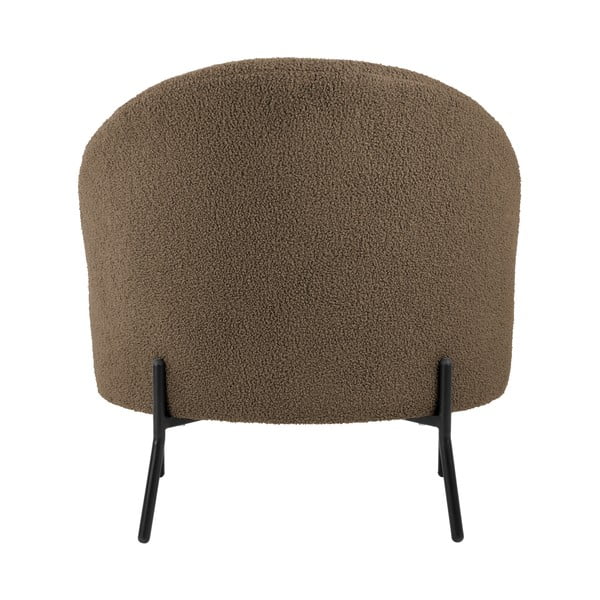 Šedohnědé křeslo z textilie bouclé Noble – Leitmotiv-image-4