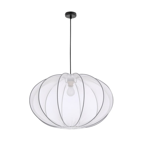 Bílé závěsné svítidlo s textilním stínidlem ø 60 cm Mellow – Candellux Lighting