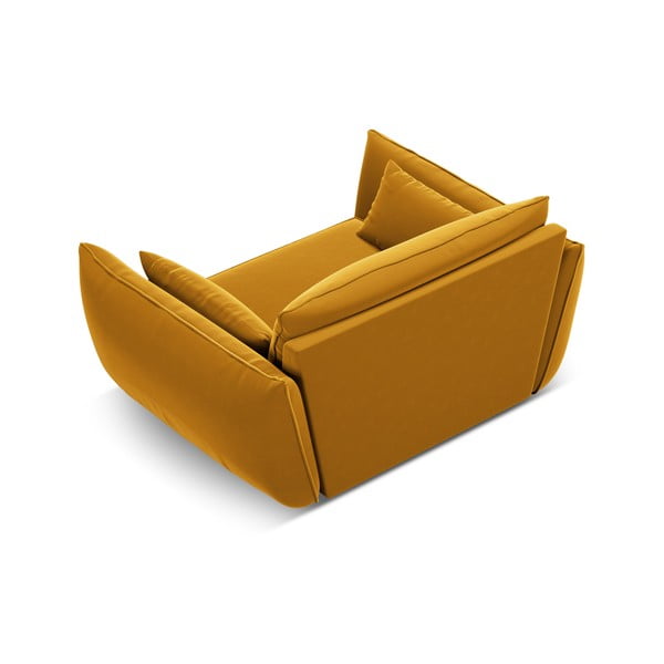 Sametové křeslo v hořčicové barvě Vanda – Mazzini Sofas-image-3