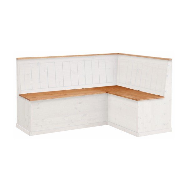 Bílá variabilní rohová lavice z borovicového dřeva s úložným prostorem Støraa Silas-image-1