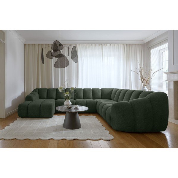 Tmavě zelená rohová pohovka (pravý roh/do "U") Shell – Miuform-image-1