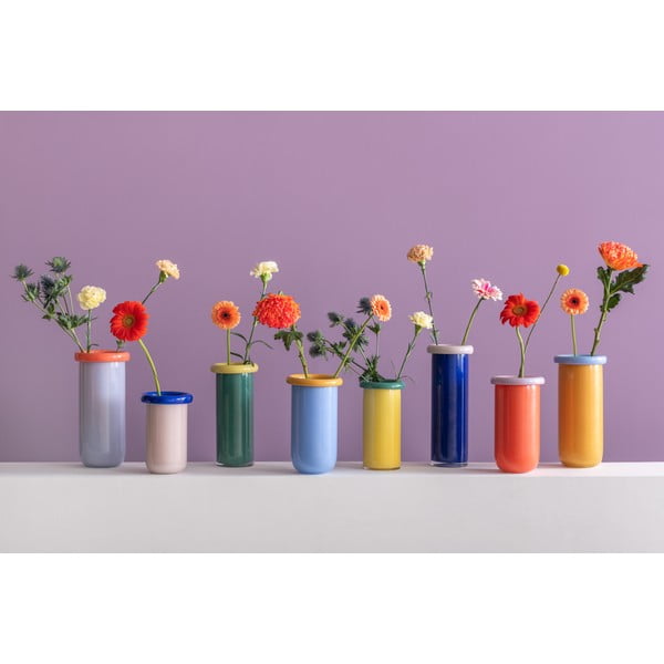 Modrá skleněná váza (výška 25 cm) Plegado  – PT LIVING-image-2