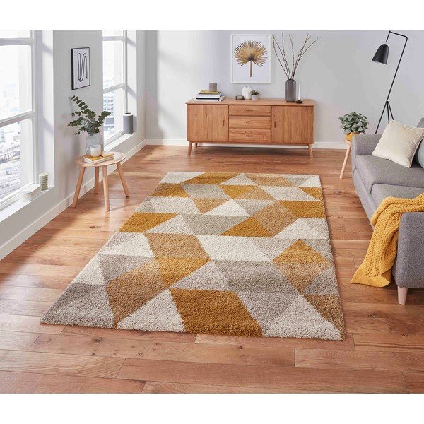 Žlutobéžový koberec Think Rugs Royal Nomadic Angles, 160 x 220 cm-image-1