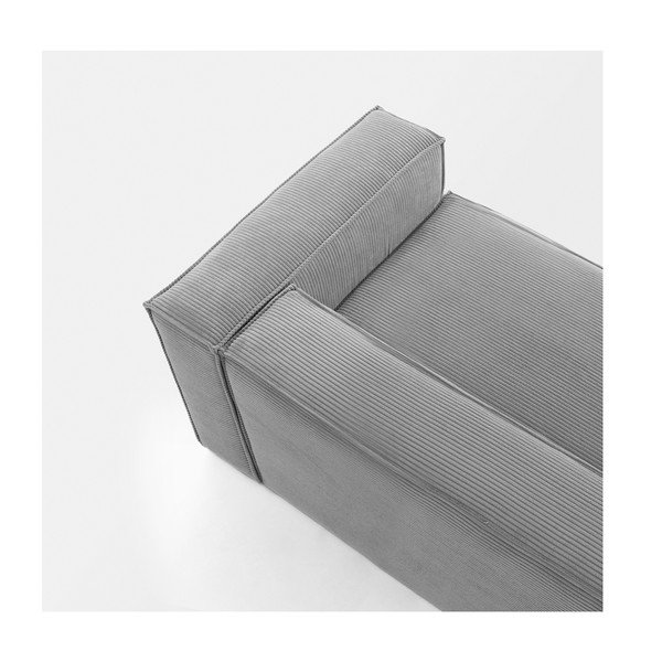 Šedá manšestrová pohovka 240 cm Blok – Kave Home-image-1