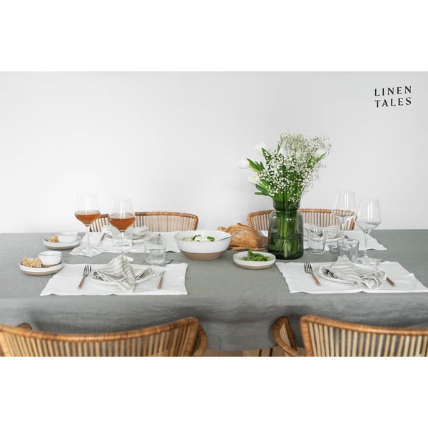 Lněný ubrus 140x140 cm Khaki – Linen Tales-image-3