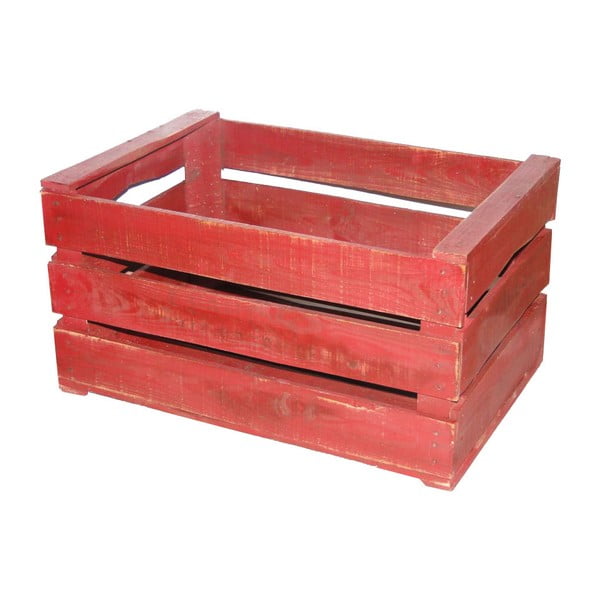 Červený dřevěný box Antic Line Wooden