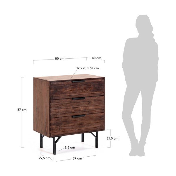Tmavě hnědá komoda La Forma Atalia-image-4