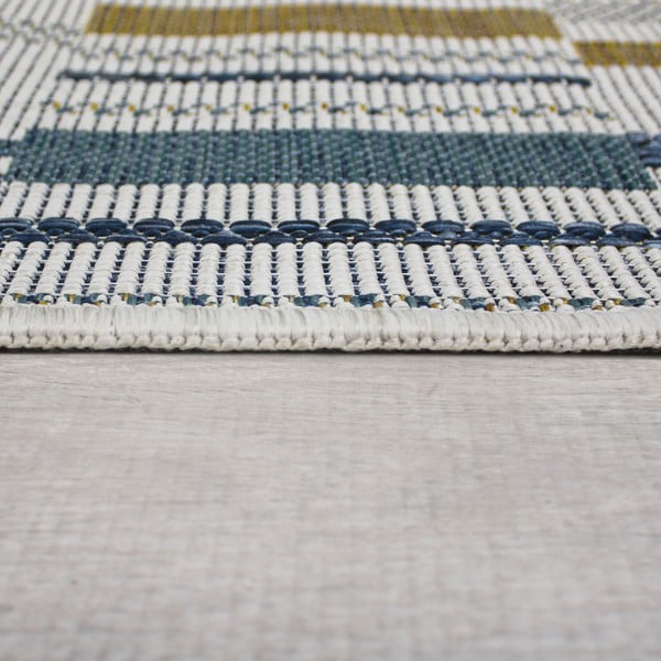 Žluto-modrý vnitřní a venkovní koberec 80x230 cm Rosco Geo – Flair Rugs-image-4