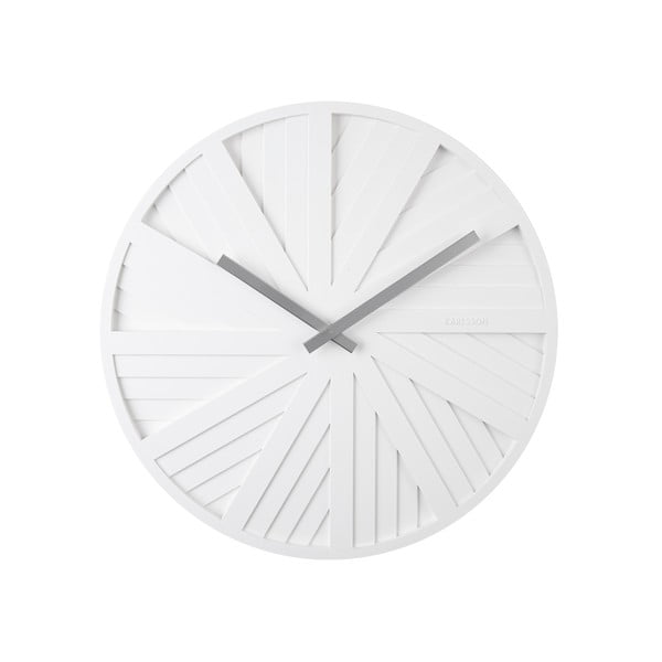 Bílé nástěnné hodiny Karlsson Slides, ø 40 cm