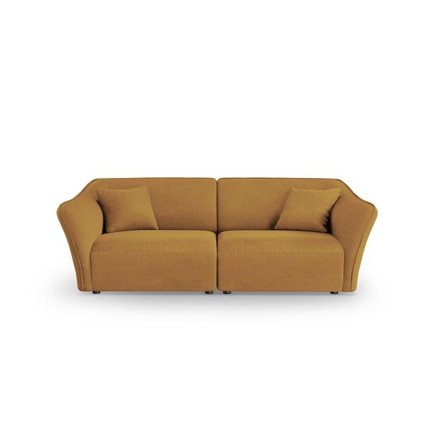 Pohovka z textilie bouclé v hořčicové barvě 206 cm Tokyo – Cosmopolitan Design