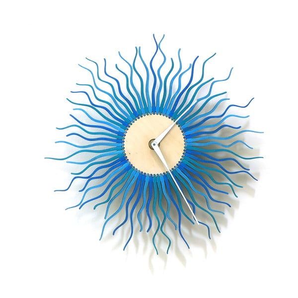 Dřevěné hodiny Radium modré, 29 cm