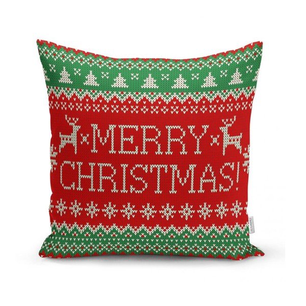 Sada 4 vánočních povlaků na polštář a běhounu na stůl Minimalist Cushion Covers Merry Christmas-image-3