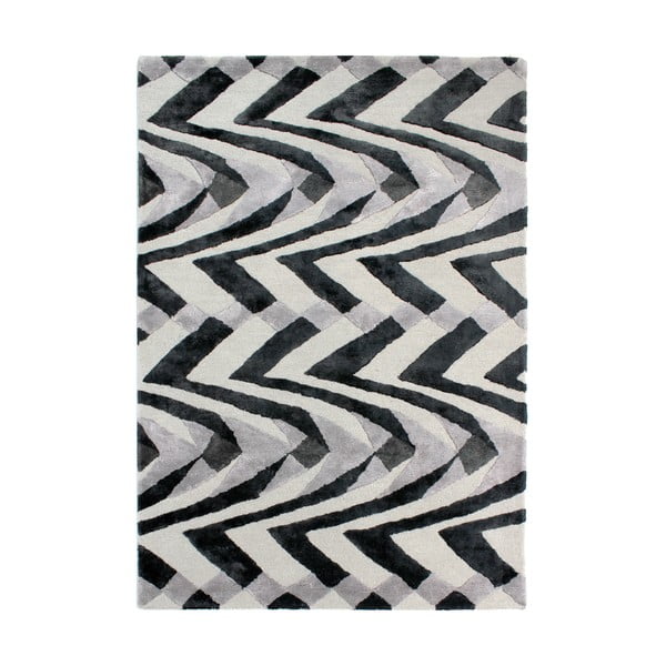 Černo-šedý ručně tkaný koberec Flair Rugs Jazz, 160 x 230 cm
