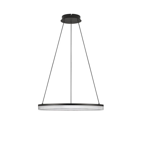 Matně černé hliníkové LED stmívatelné závěsné svítidlo se stínidlem z akrylového skla ø 60 cm Lonela – Nova Luce