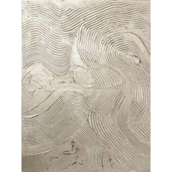 Ručně malovaný obraz 88x118 cm Metallic Silver – Malerifabrikken