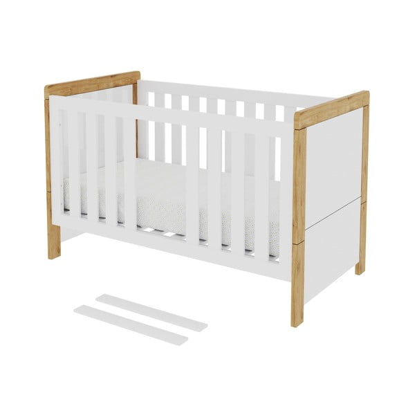 Bílá variabilní dětská postýlka Pinio Oakie, 70 x 140 cm-image-2