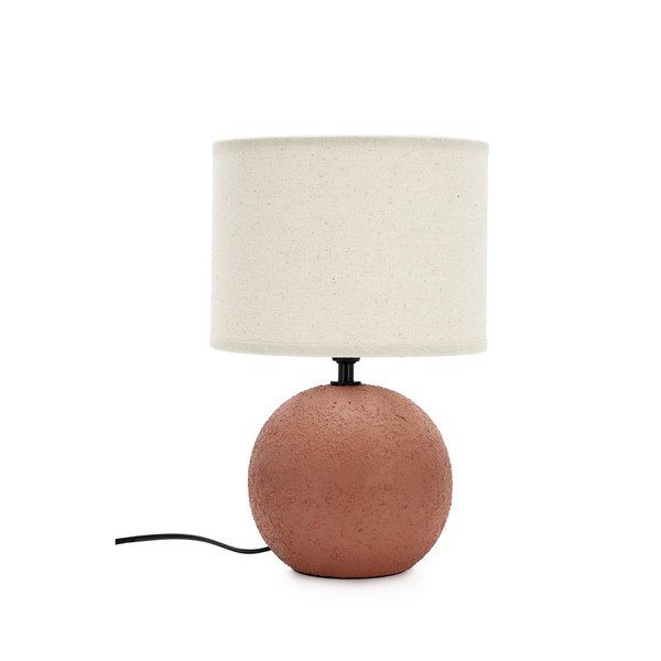 Keramická stolní lampa v terakotové barvě s textilním stínidlem (výška 32 cm) Irvin – Yes Everyday