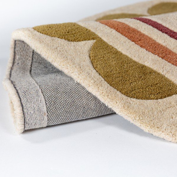 Ručně tkaný vlněný kulatý koberec v přírodní barvě ø 120 cm Lois – Flair Rugs-image-4
