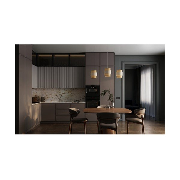 Závěsné svítidlo v přírodní barvě s ratanovo-textilním stínidlem Abra 2 – GTV-image-1