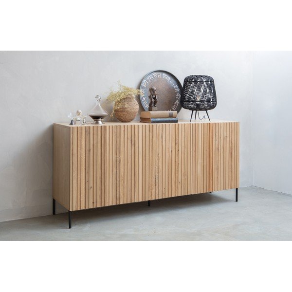 Černá stolní lampa z bambusu WOOOD Moza, ø 36 cm-image-1