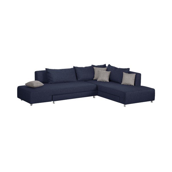 Modrá rozkládací pohovka Modernist Pashmina, pravý roh